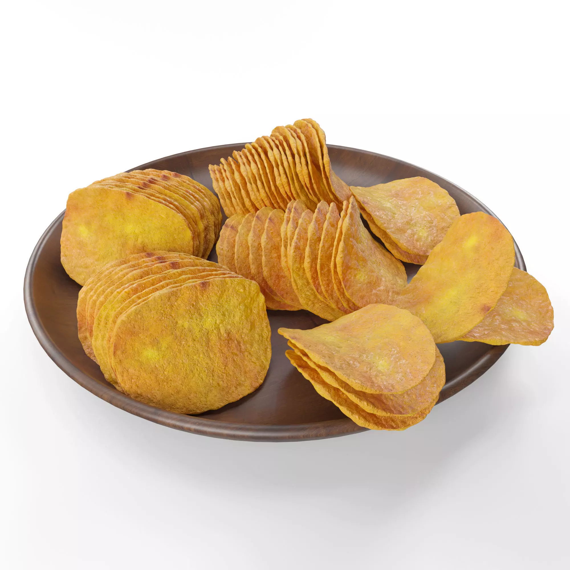 Plate of Potato Chips 3D model_0