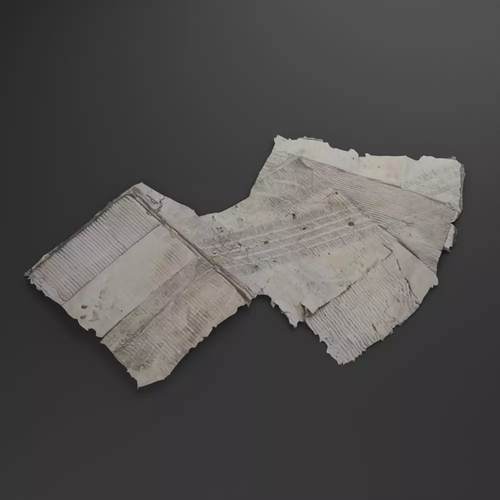 Low-Poly Scanned a plie of grunge cardboard 3D model_0