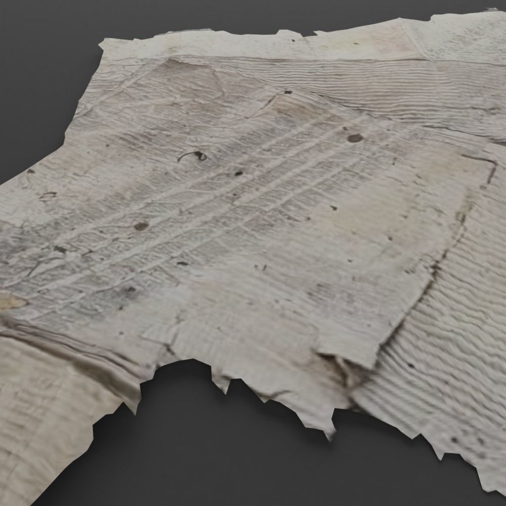 Low-Poly Scanned a plie of grunge cardboard 3D model_2