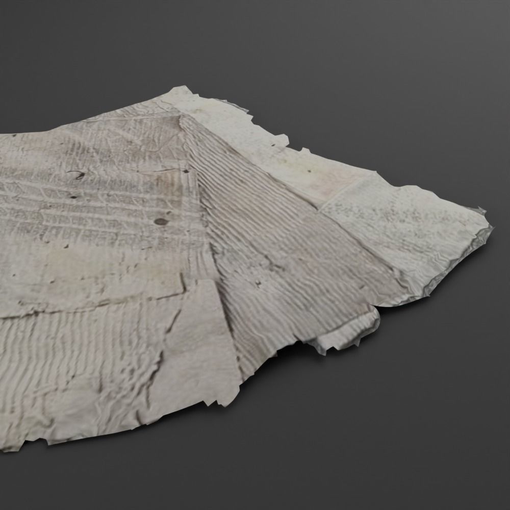 Low-Poly Scanned a plie of grunge cardboard 3D model_3