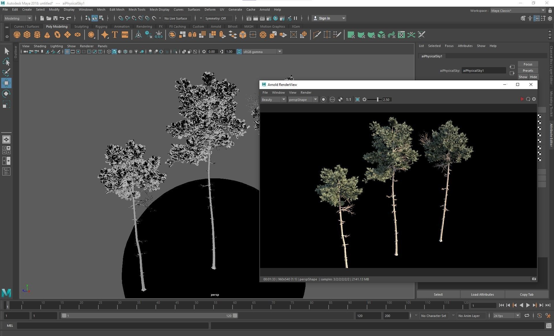 New Plant High detail Pinus Echinata02 3D model_7