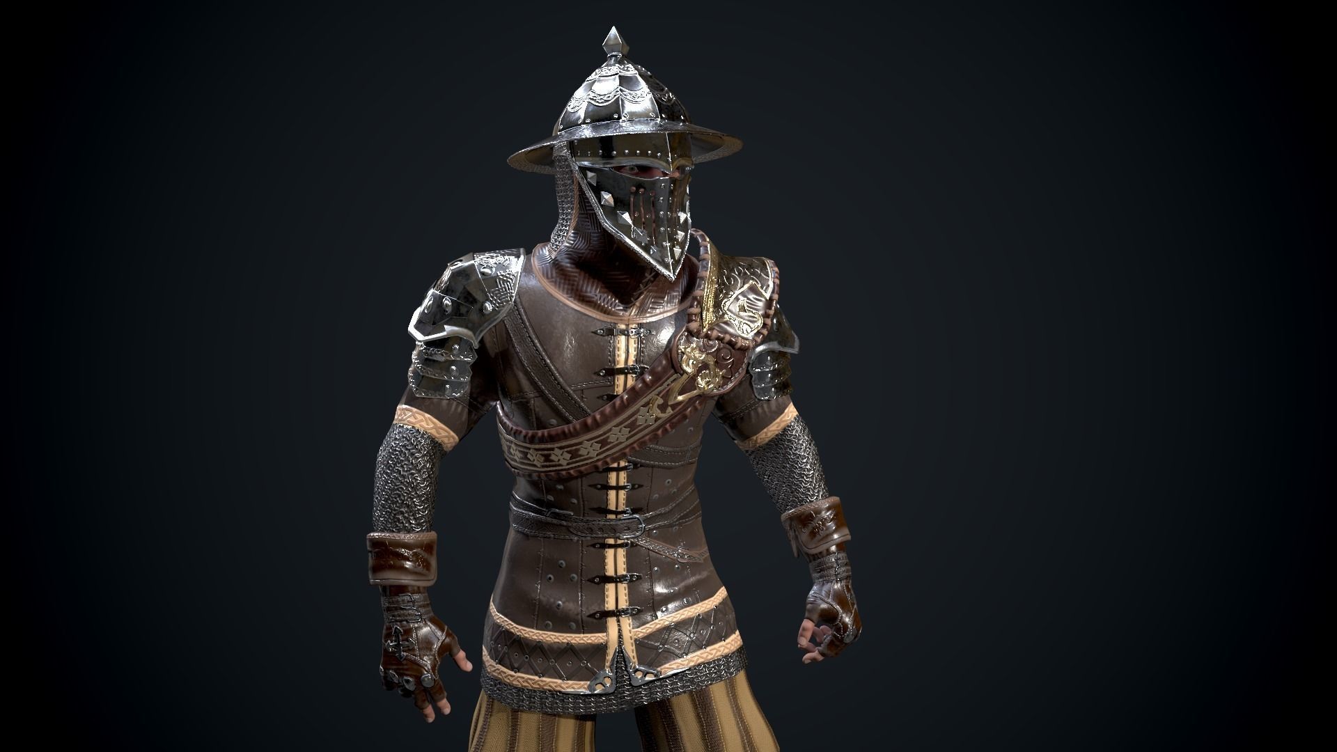 Mercenary Low-poly 3D model_4