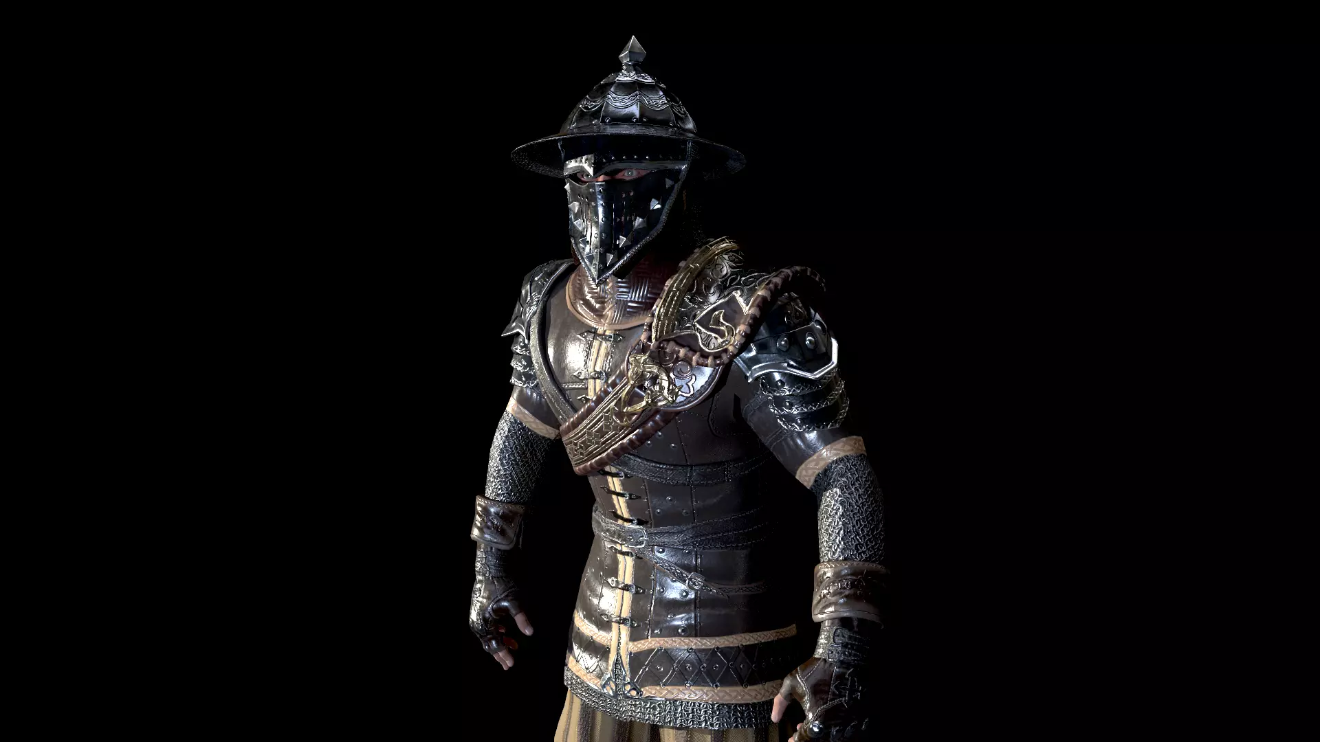 Mercenary Low-poly 3D model_0