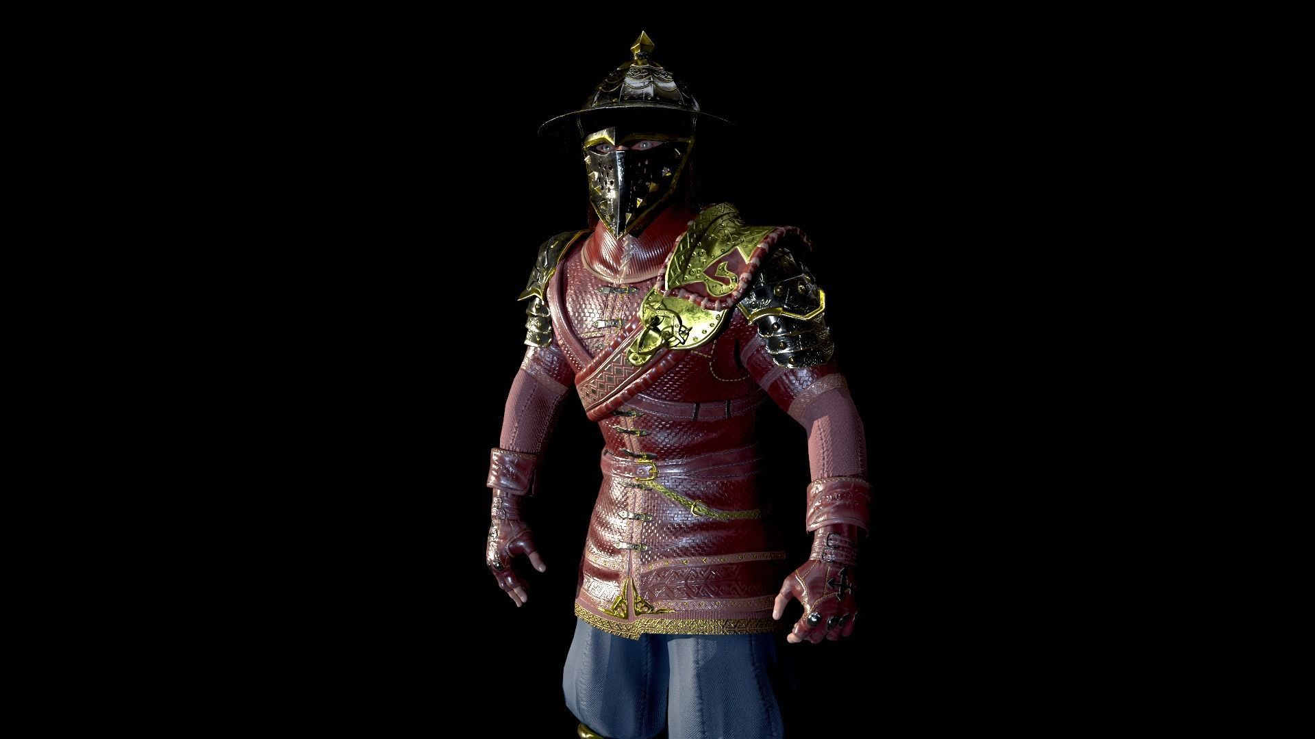 Mercenary Low-poly 3D model_12