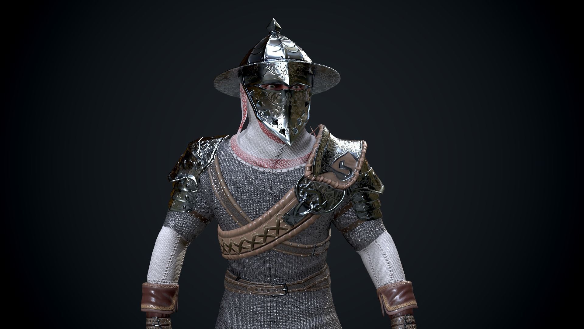 Mercenary Low-poly 3D model_7