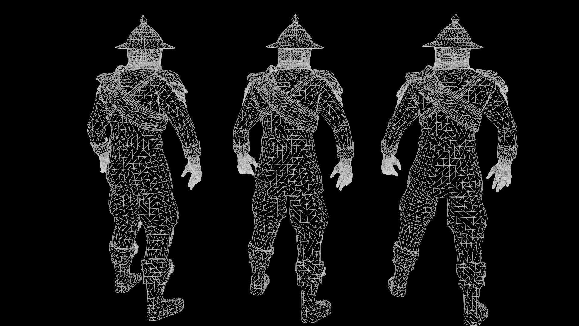 Mercenary Low-poly 3D model_18