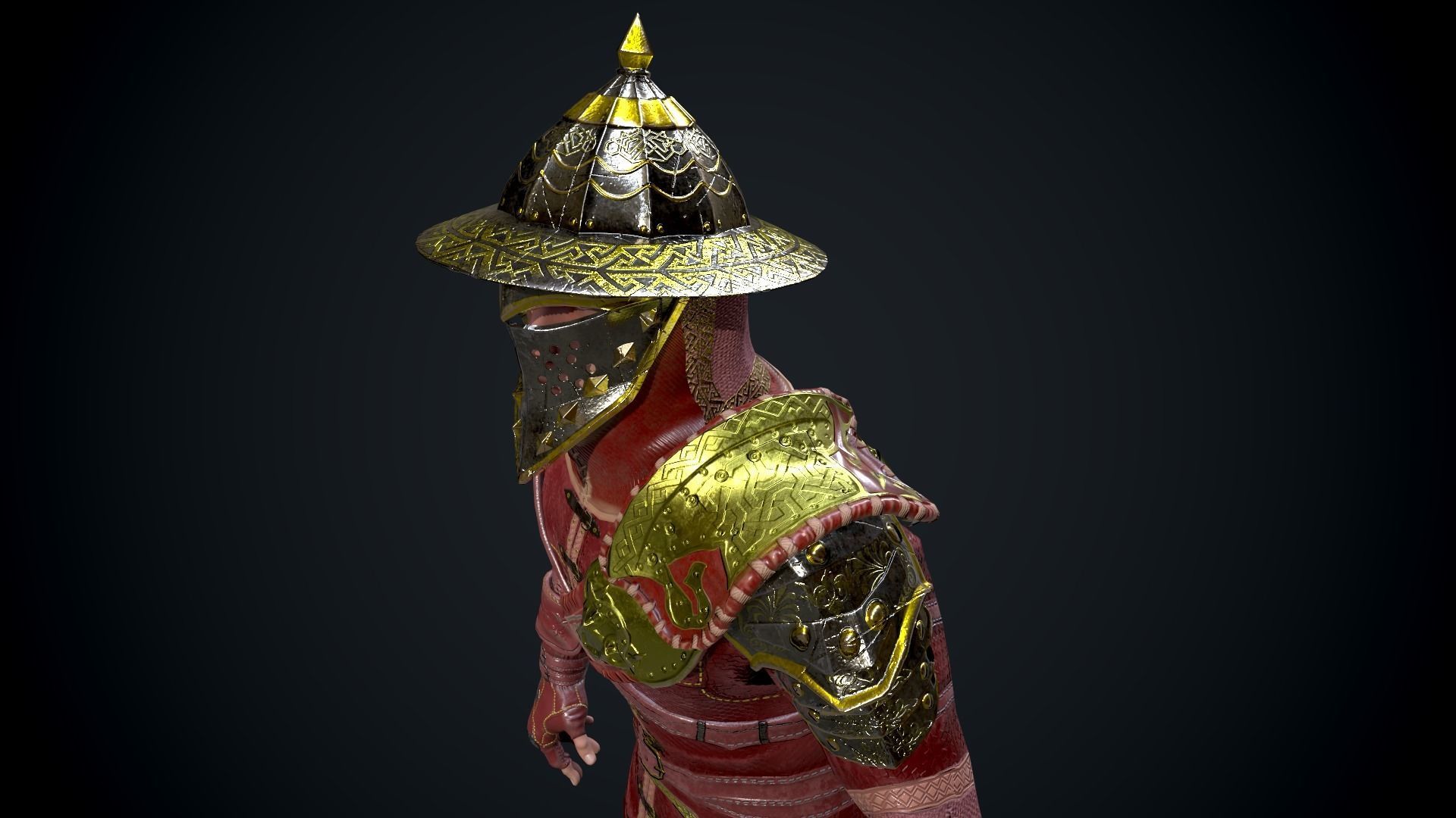 Mercenary Low-poly 3D model_6