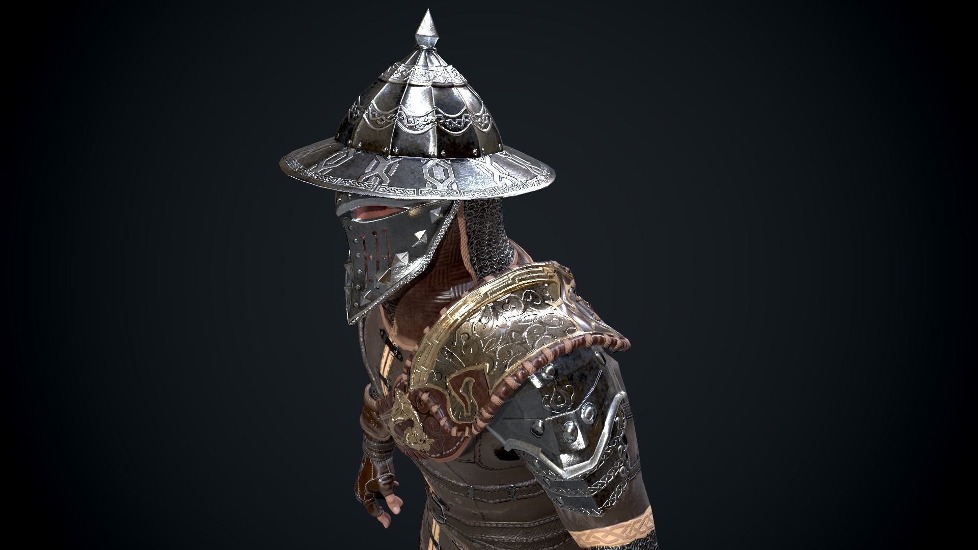 Mercenary Low-poly 3D model_5