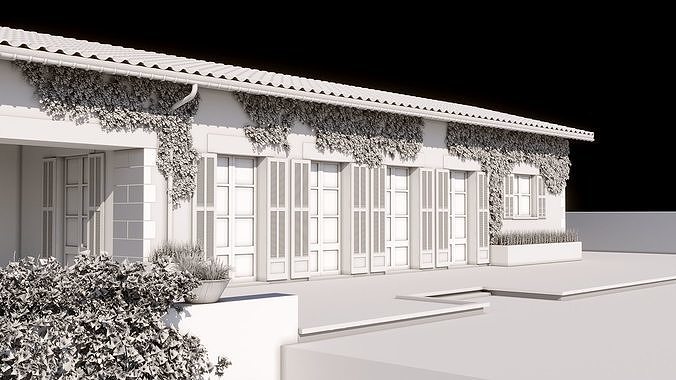 Exterior House Scene Maiorca Villa 3D model 6