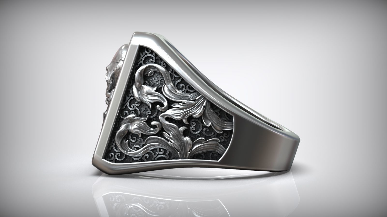 Octopus Skull Tentacle Sea Ornament Signet 3D print model_5