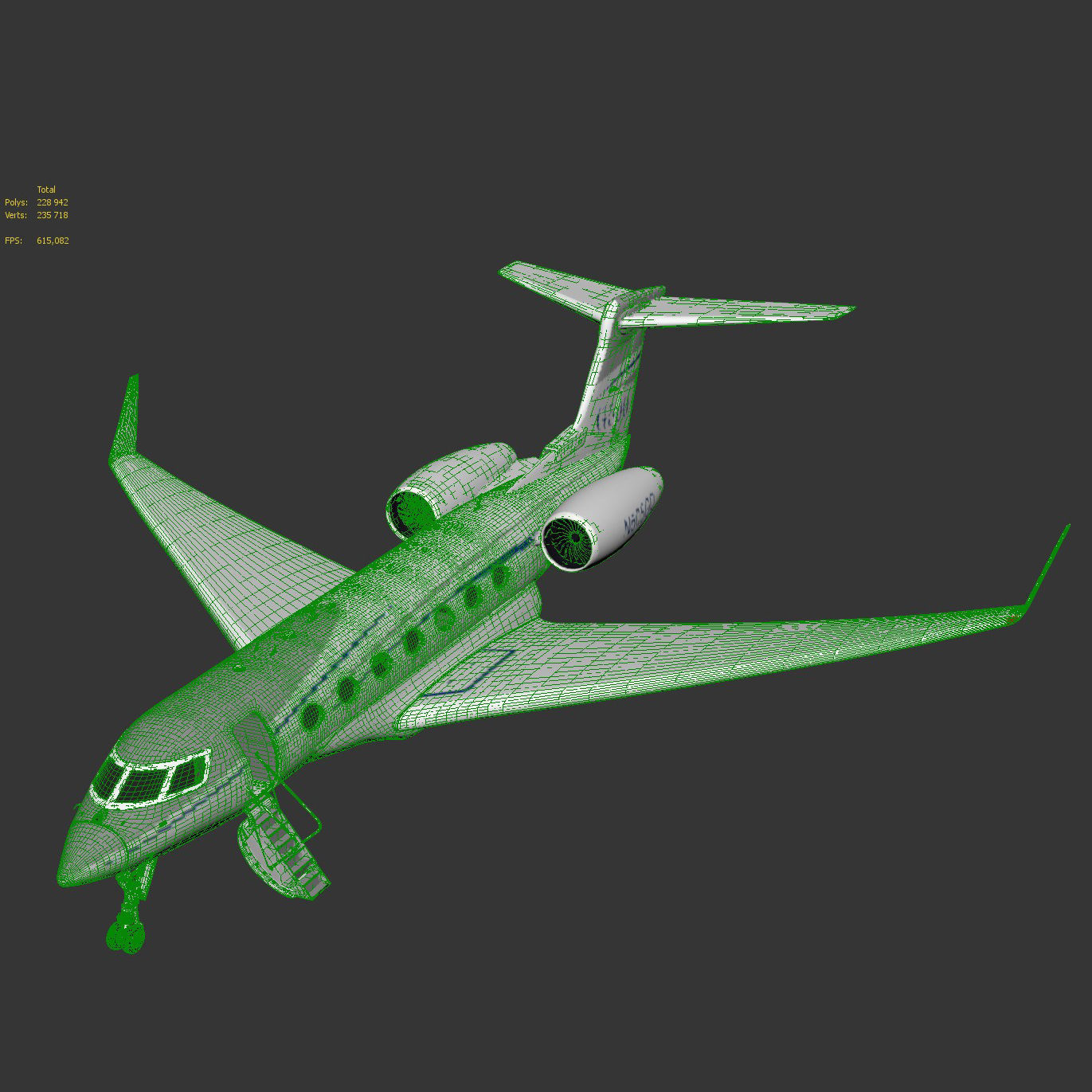 Aircraft  G500 3D model_11