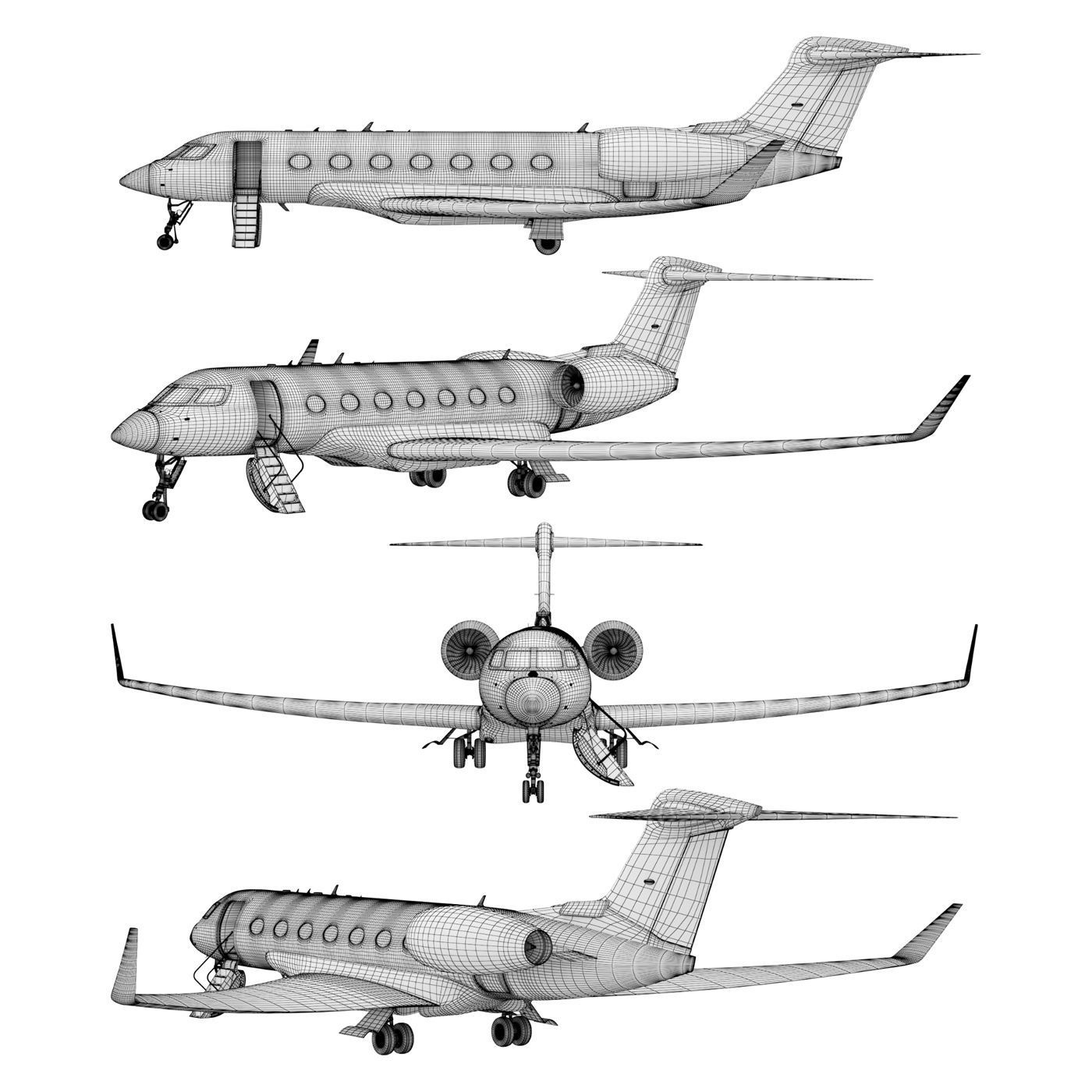 Aircraft  G500 3D model_8