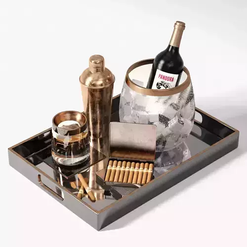 Drink Set tray 3D model