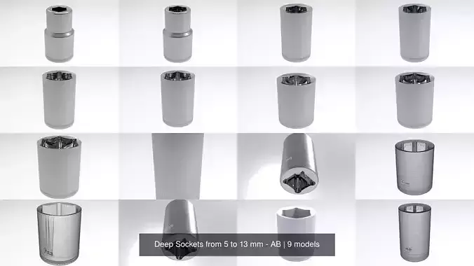 Deep Sockets from 5 to 13 mm