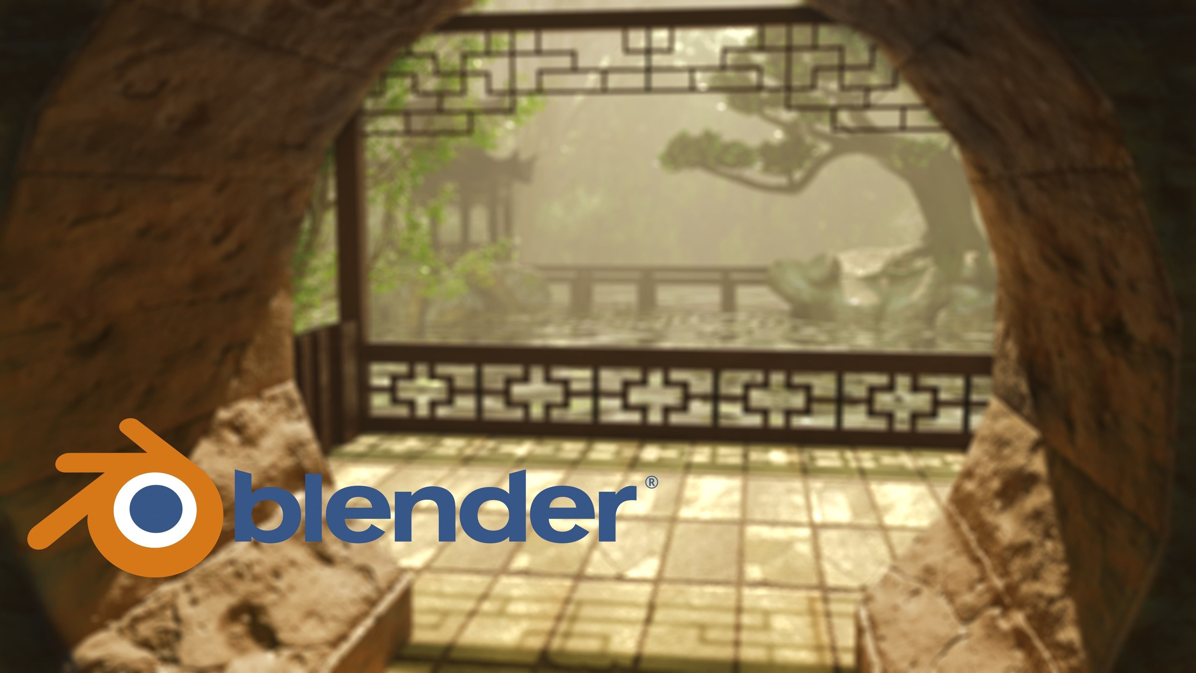 Scene Japanese Environment Tree PBR Assets Shrine Water 3D model_4