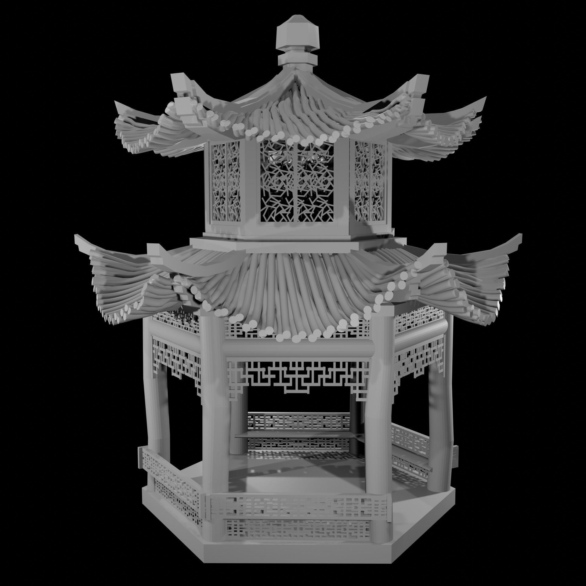 Scene Japanese Environment Tree PBR Assets Shrine Water 3D model_7