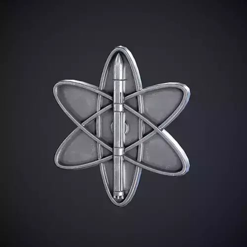 Atomic Badge Low-poly 3D model