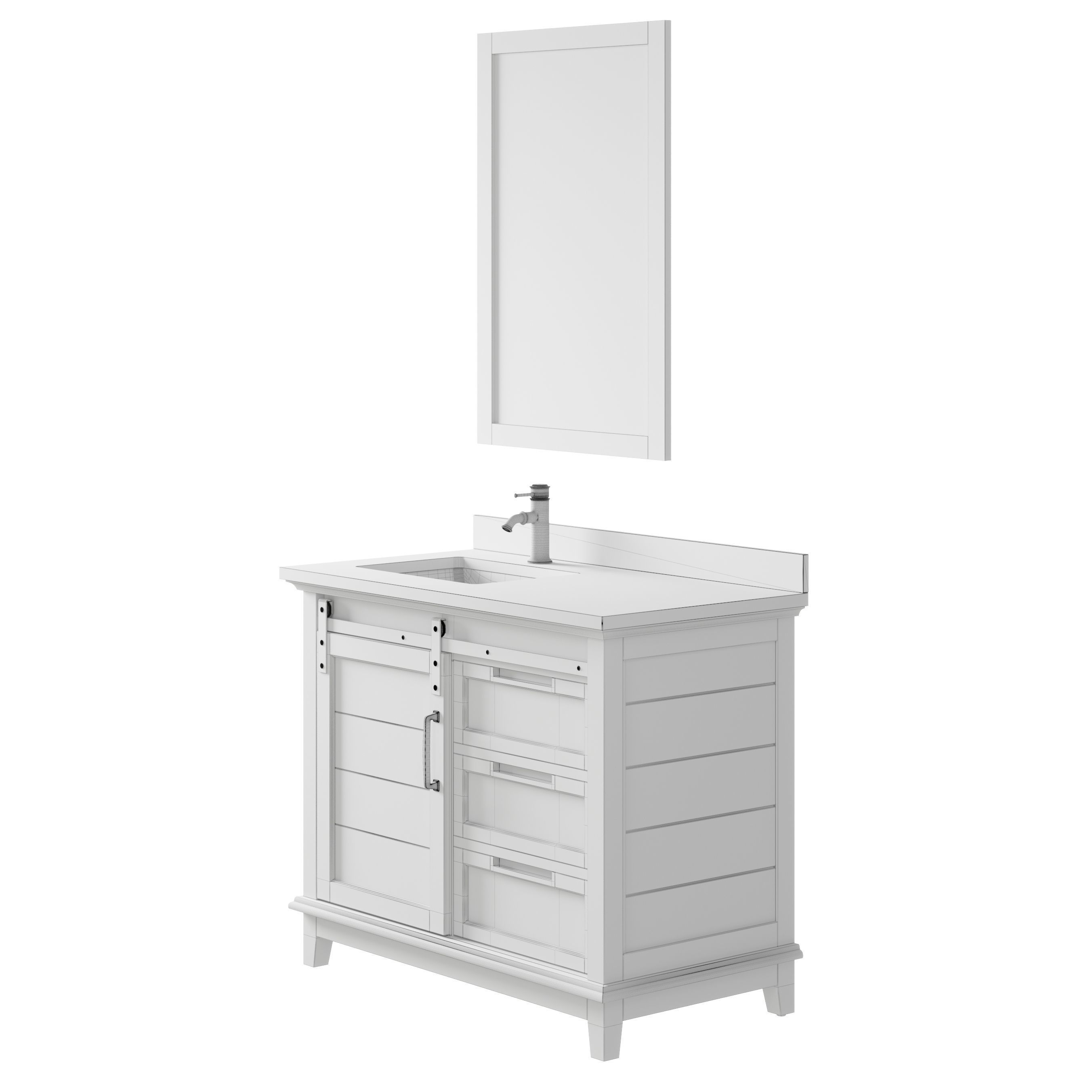 OVE Ernest 42 White Vanity 3D model_3