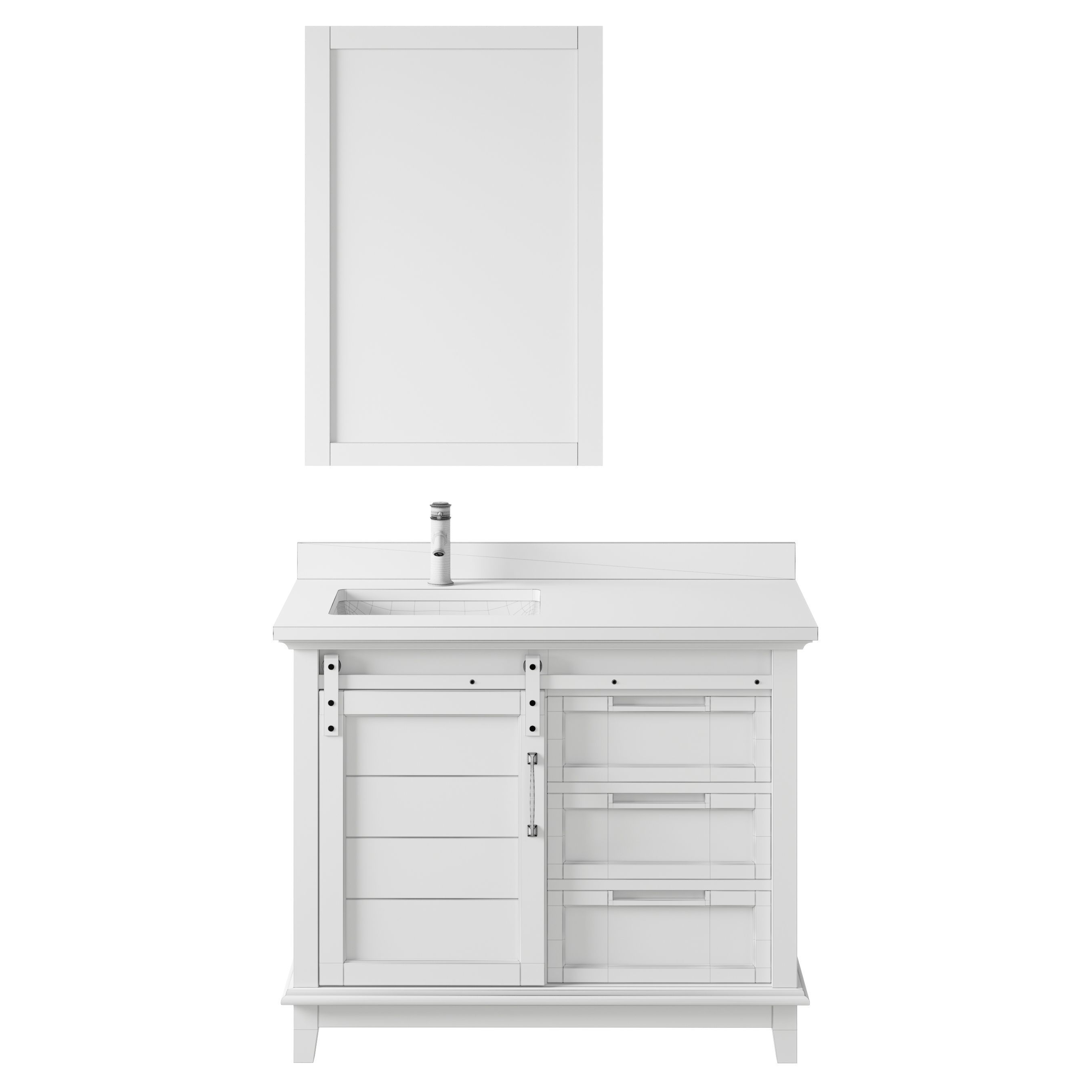 OVE Ernest 42 White Vanity 3D model_1
