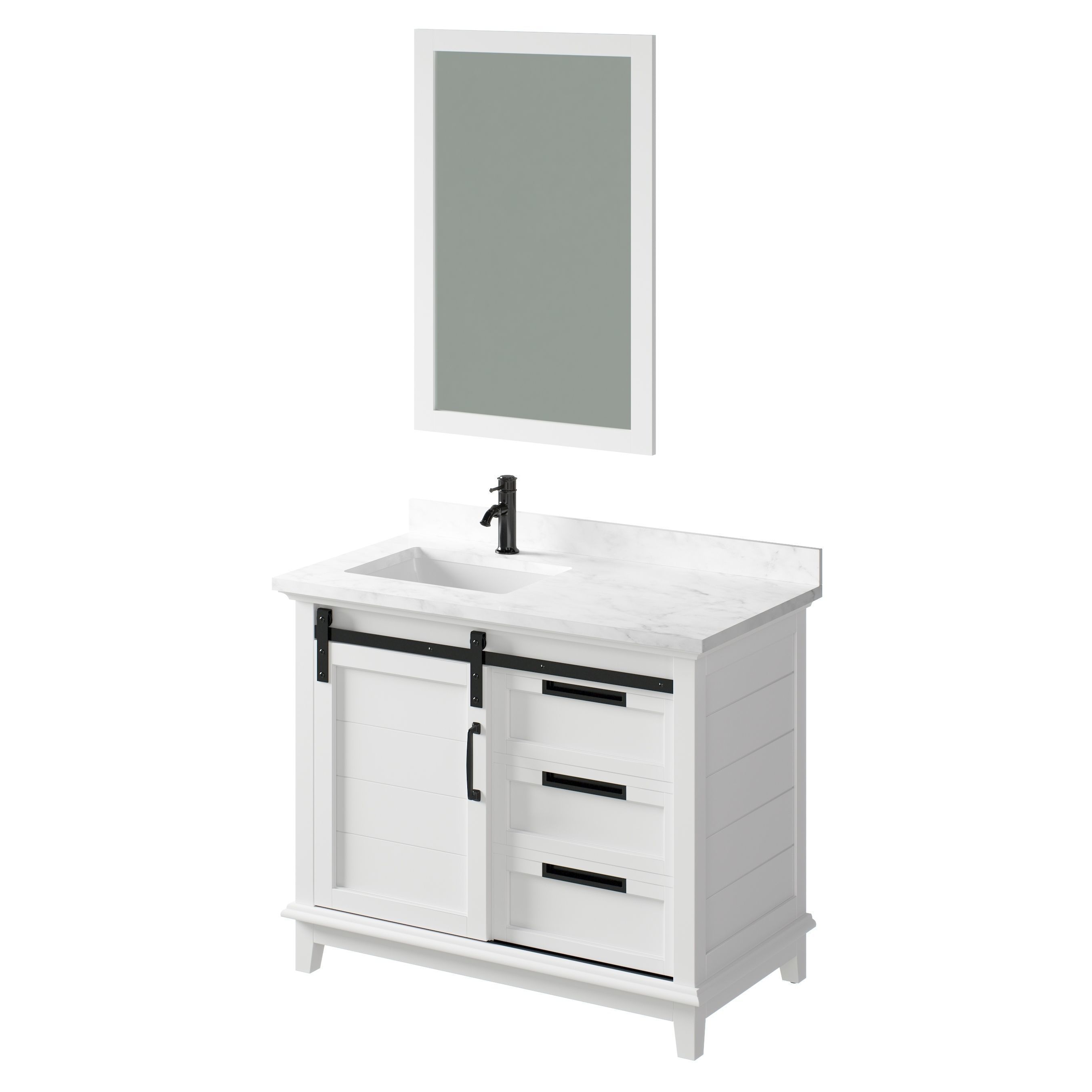 OVE Ernest 42 White Vanity 3D model_8