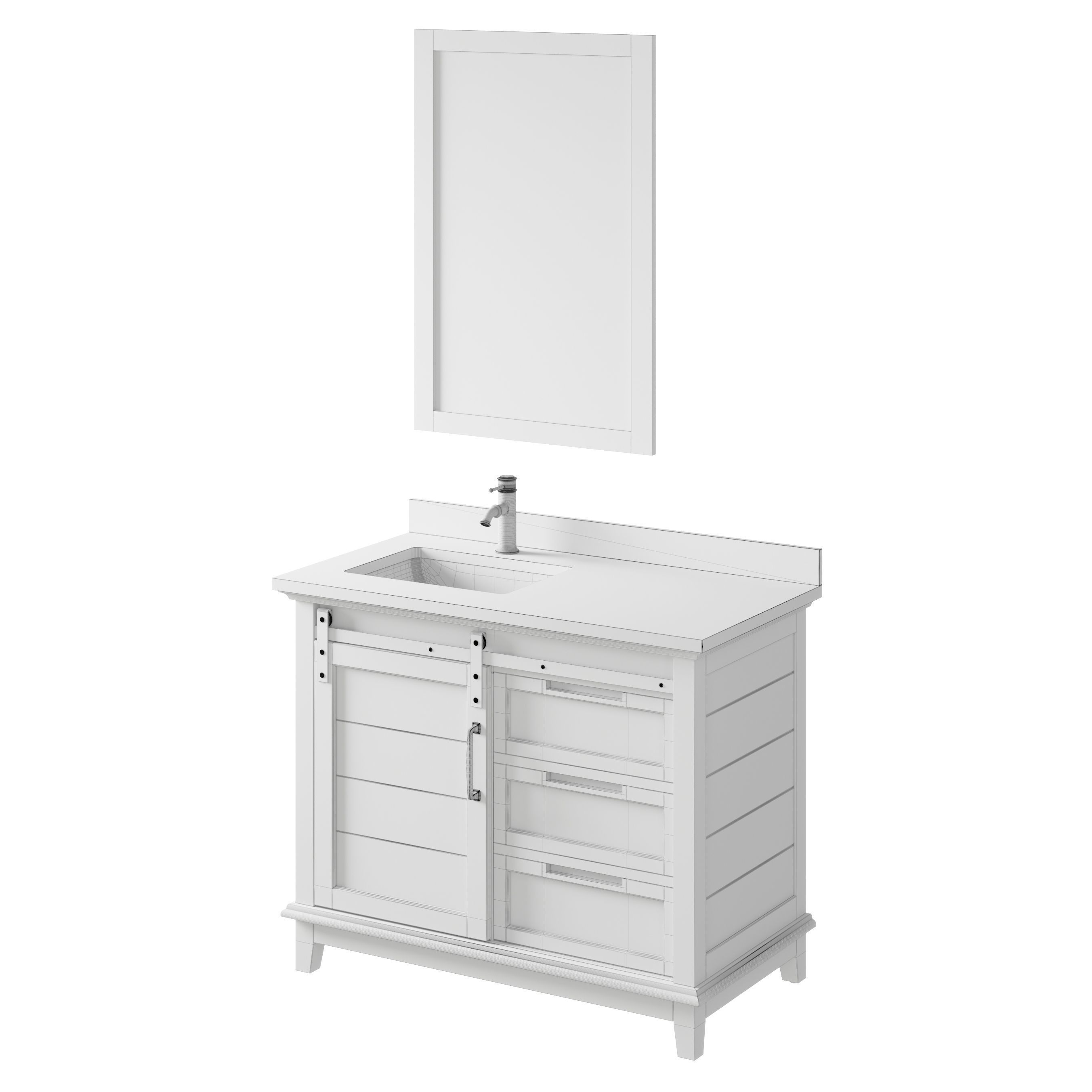 OVE Ernest 42 White Vanity 3D model_9