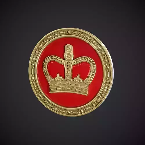 Crown Badge Low-poly 3D model