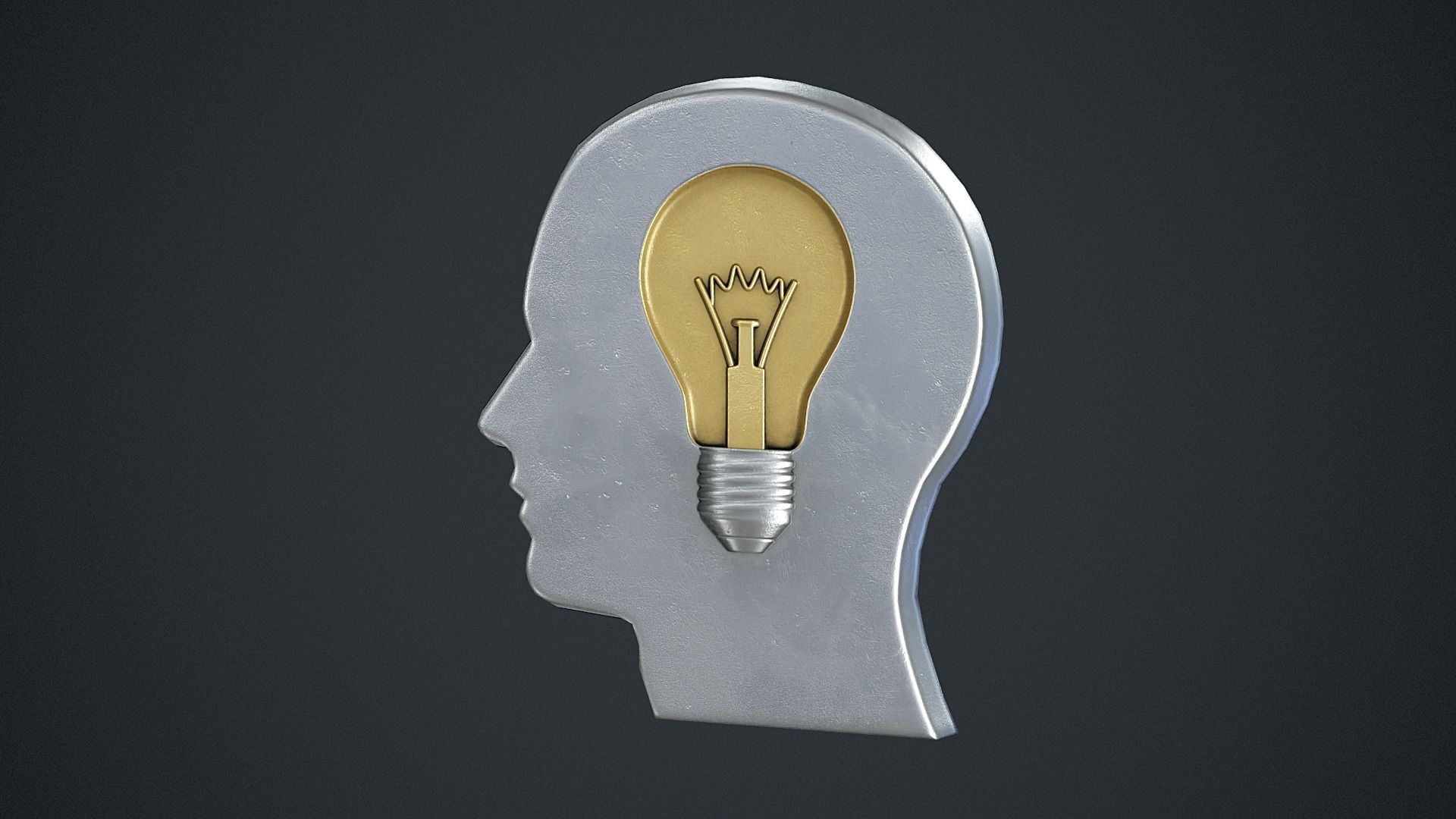 Head Badge Low-poly 3D model_1