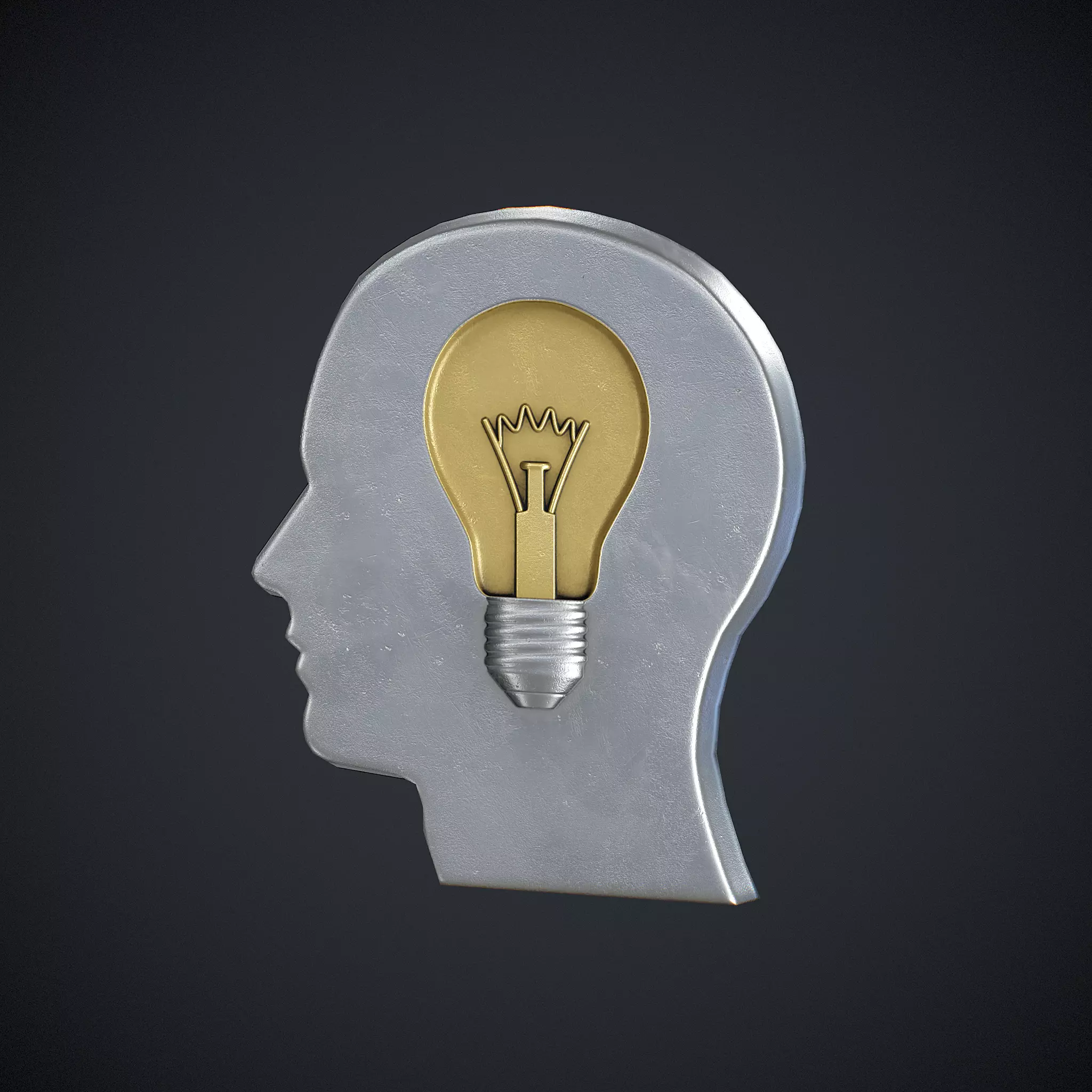 Head Badge Low-poly 3D model_0