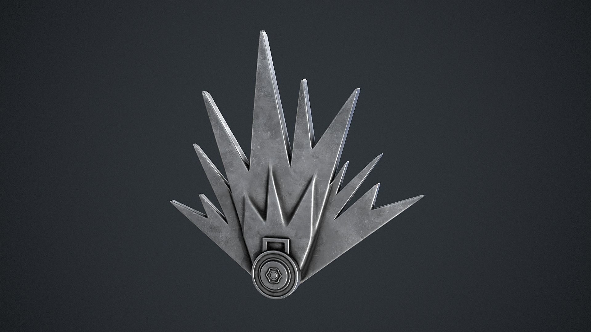 Mine Badge Low-poly 3D model_1