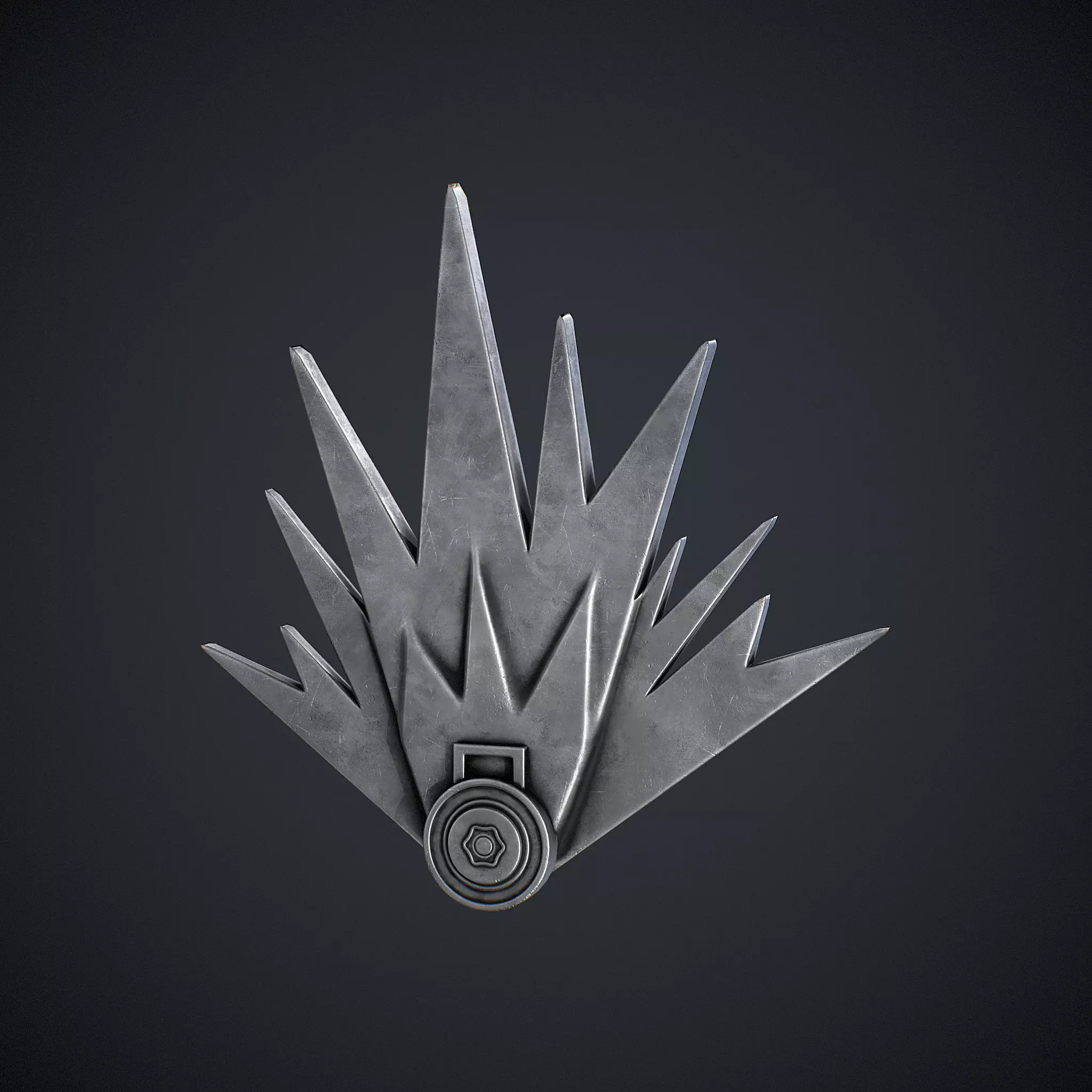 Mine Badge Low-poly 3D model_0