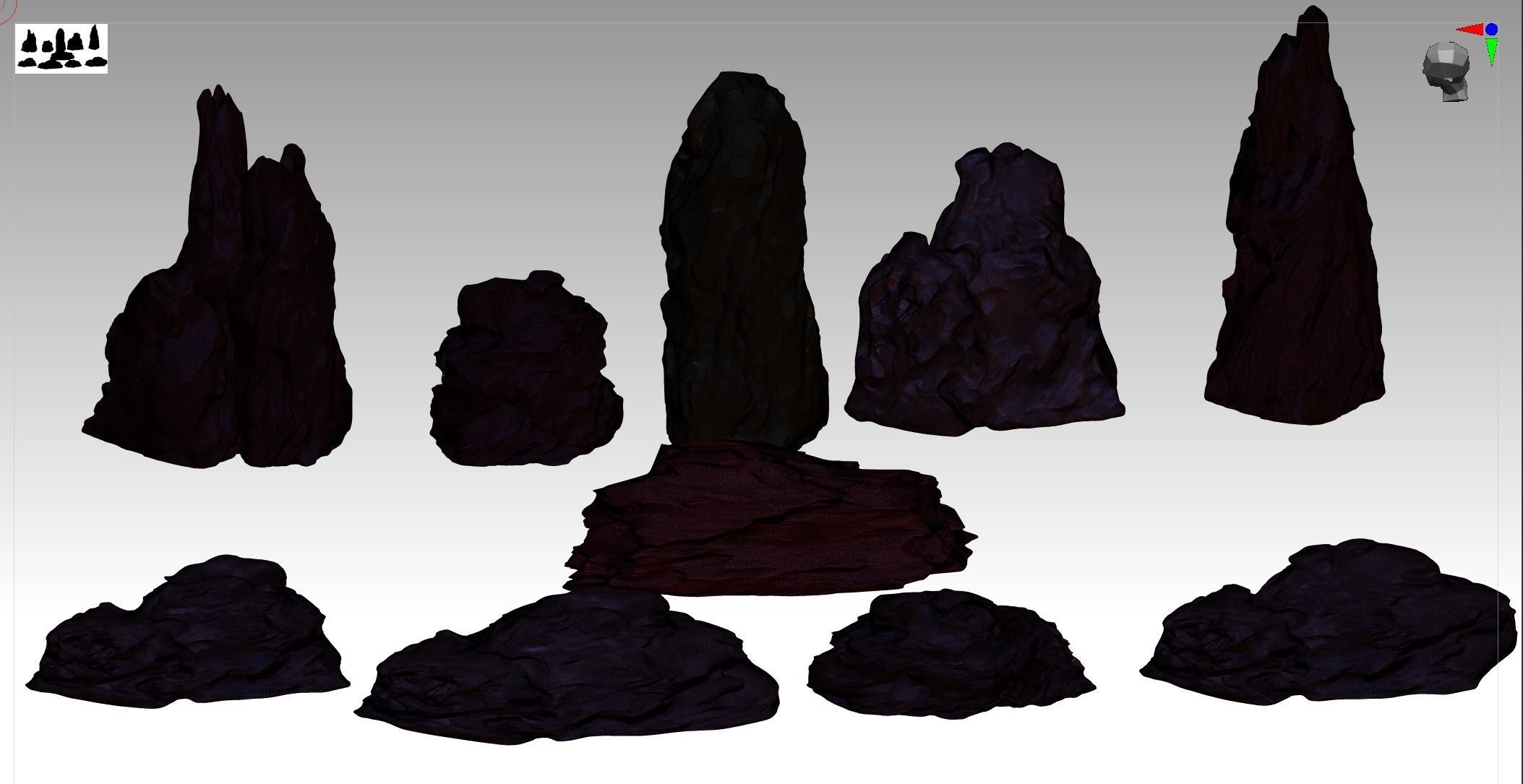 Stone Mountain Carving 3D Model STL Stone 3D Drawing ZB brush 3D print model_3