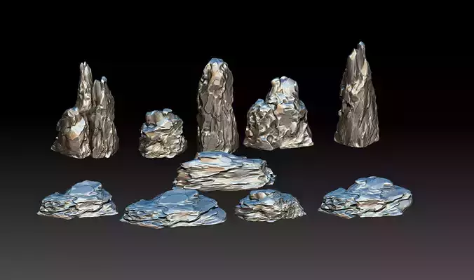 Stone Mountain Carving 3D Model STL Stone 3D Drawing ZB brush 3D print model