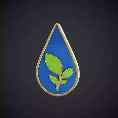 Nature Badge Low-poly 3D model