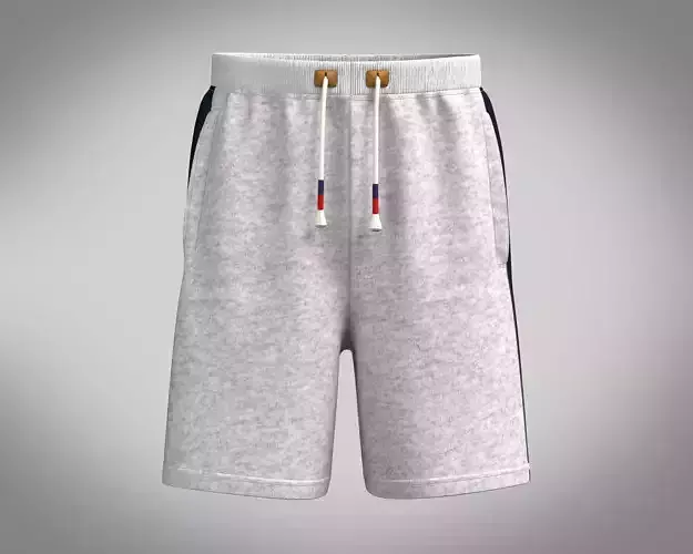 Mens Shorts-Grey Melange 3D model