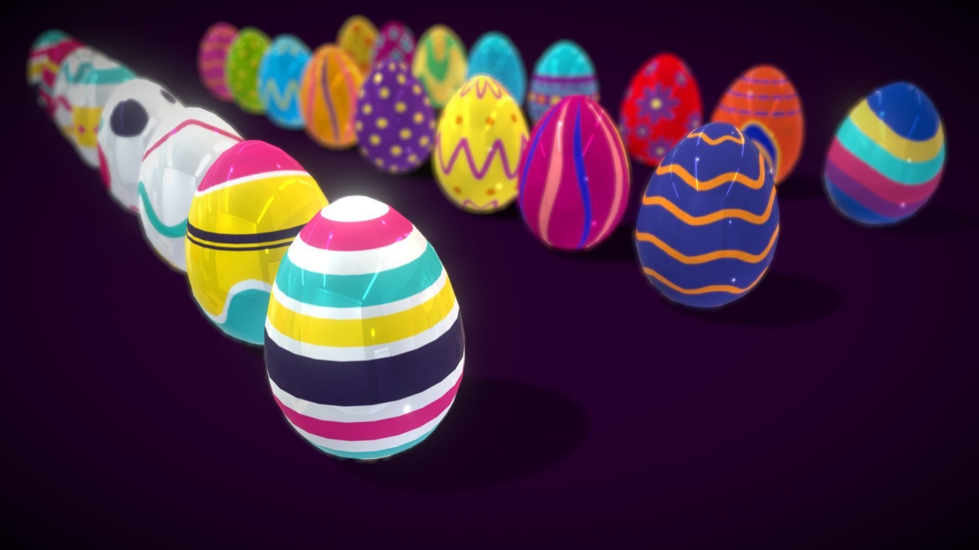 Colections Easter Eggs4 Low-poly 3D model_6