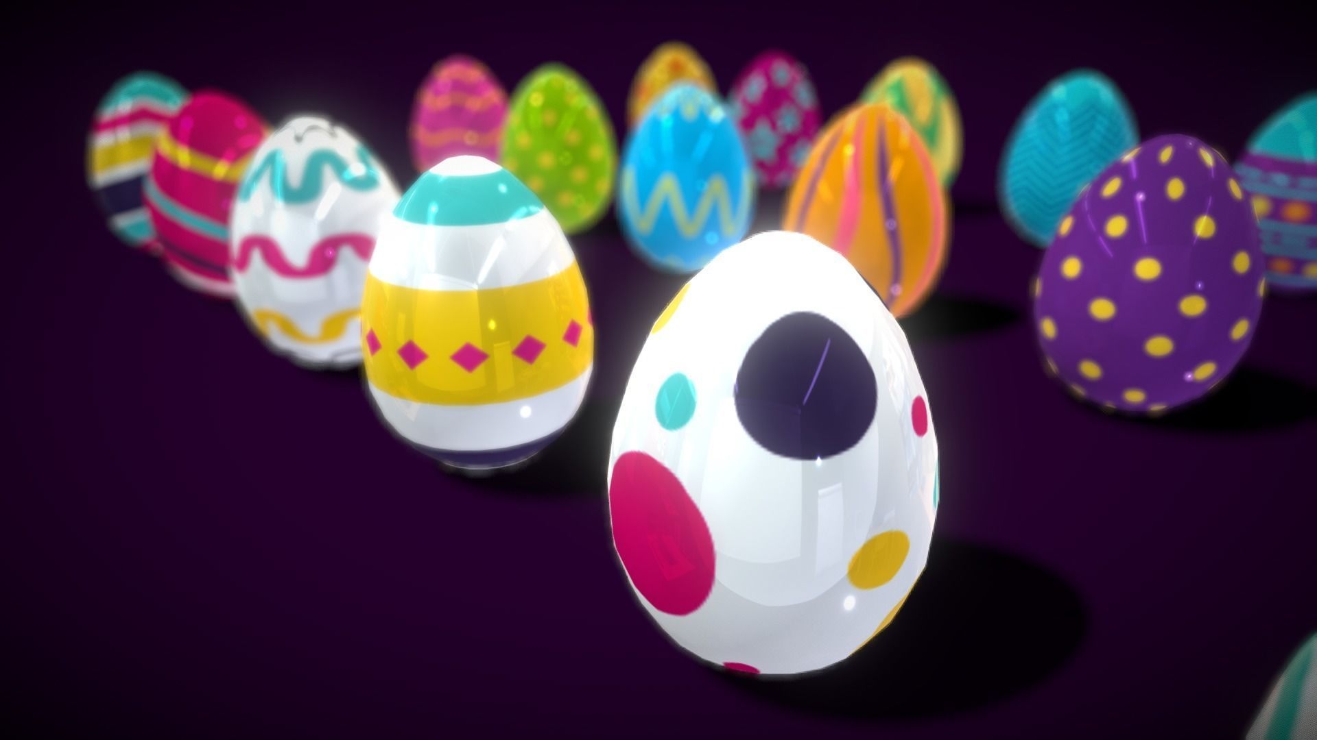 Colections Easter Eggs4 Low-poly 3D model_4