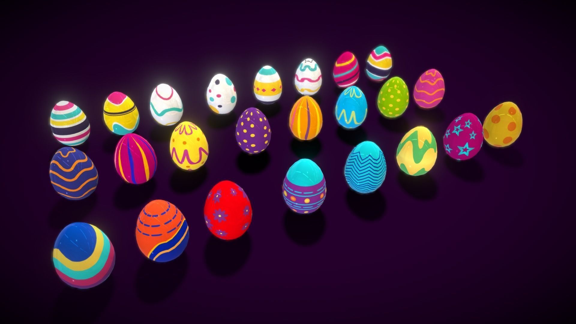 Colections Easter Eggs4 Low-poly 3D model_11