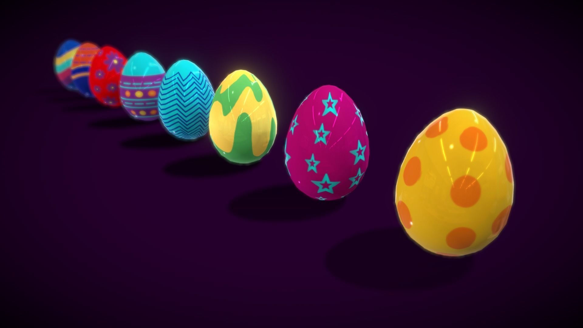 Colections Easter Eggs4 Low-poly 3D model_2