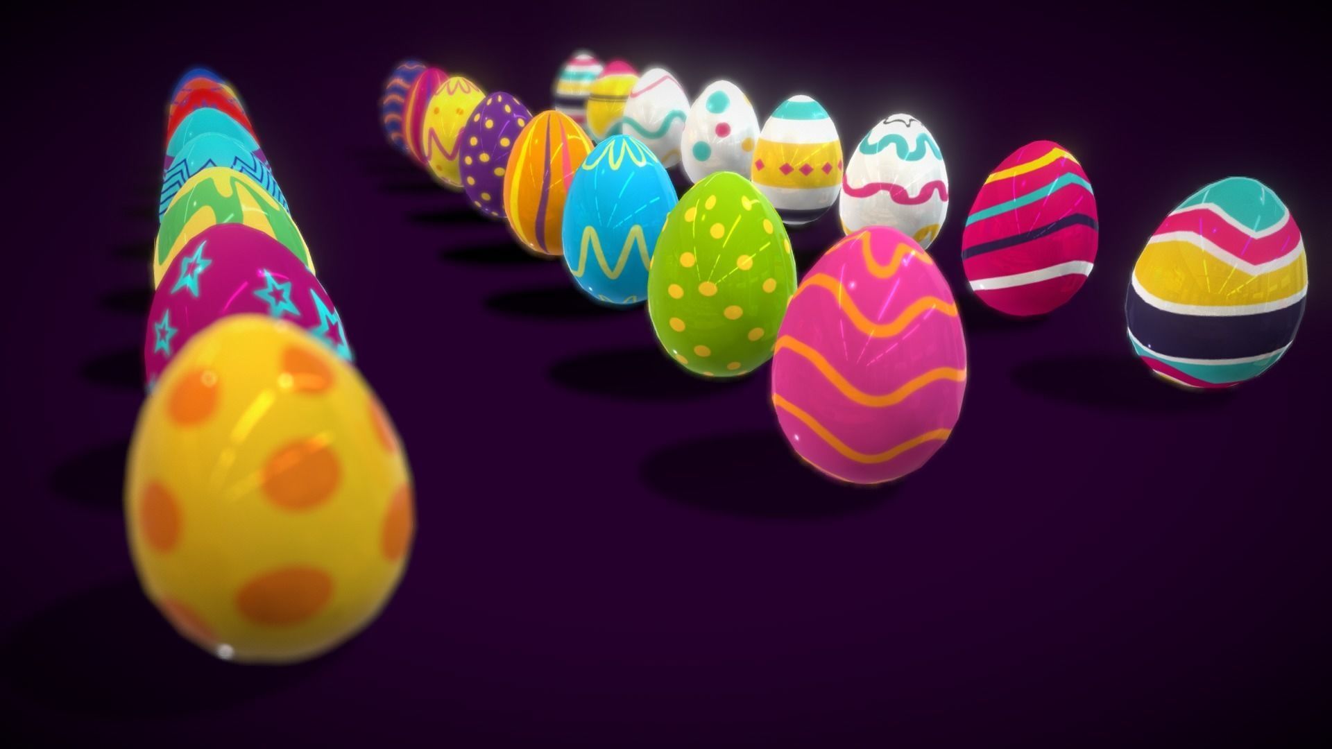 Colections Easter Eggs4 Low-poly 3D model_10
