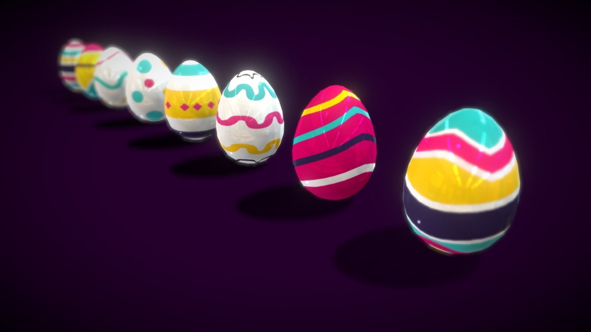 Colections Easter Eggs4 Low-poly 3D model_1