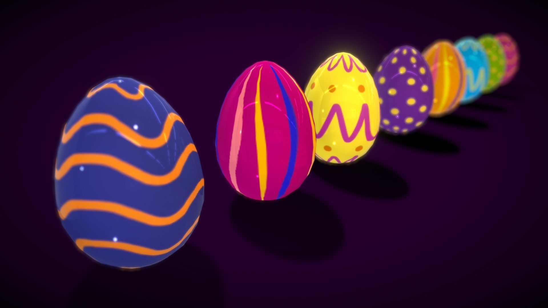 Colections Easter Eggs4 Low-poly 3D model_3