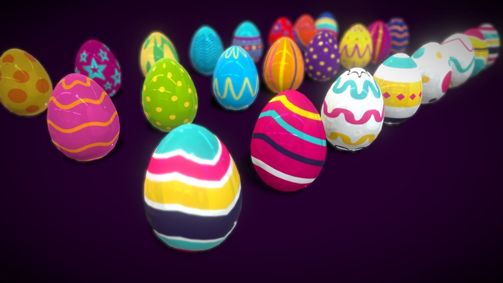 Colections Easter Eggs4 Low-poly 3D model_13