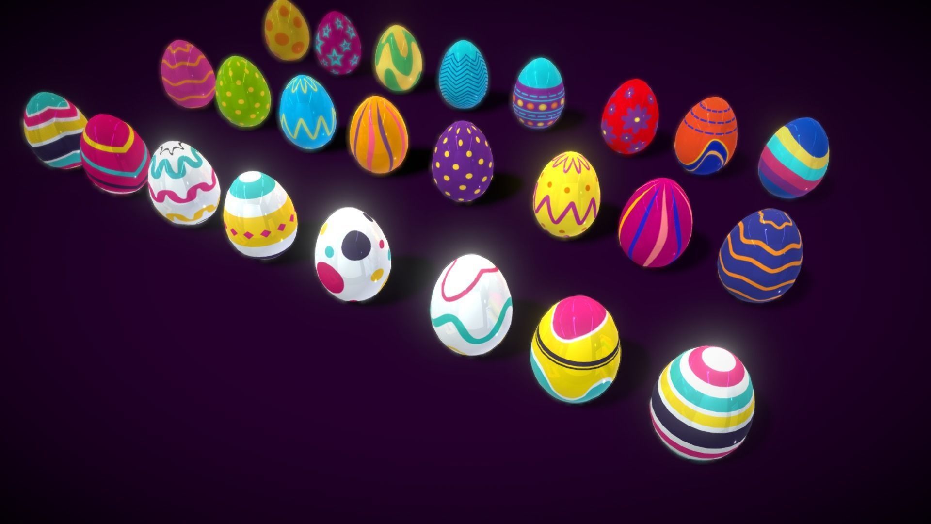 Colections Easter Eggs4 Low-poly 3D model_12