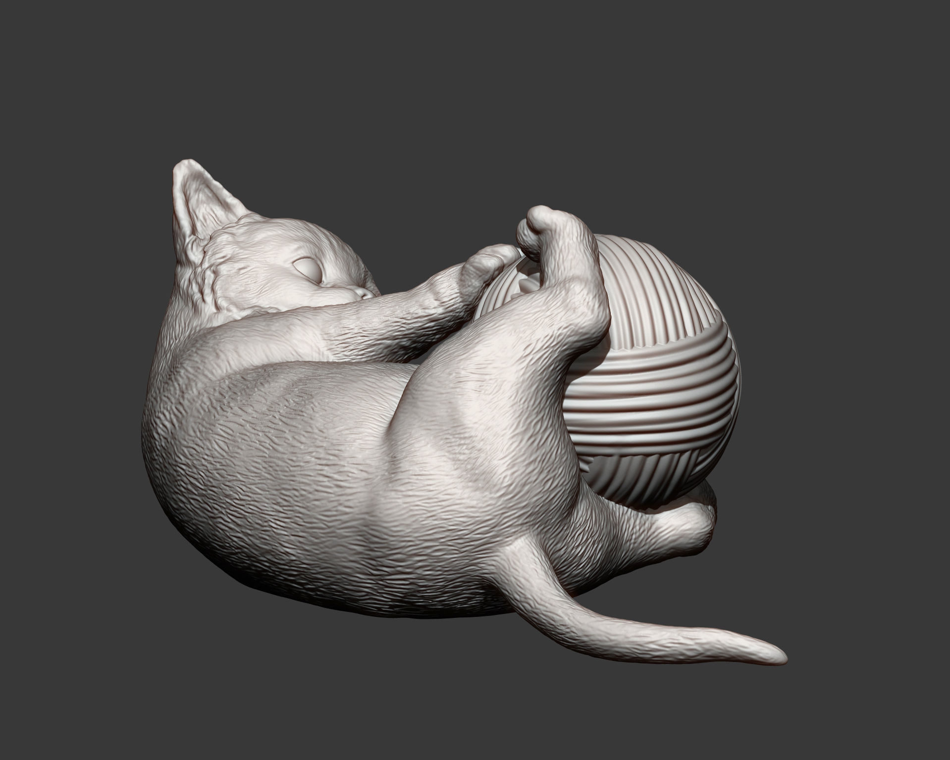 kitten playing 3D print model_2