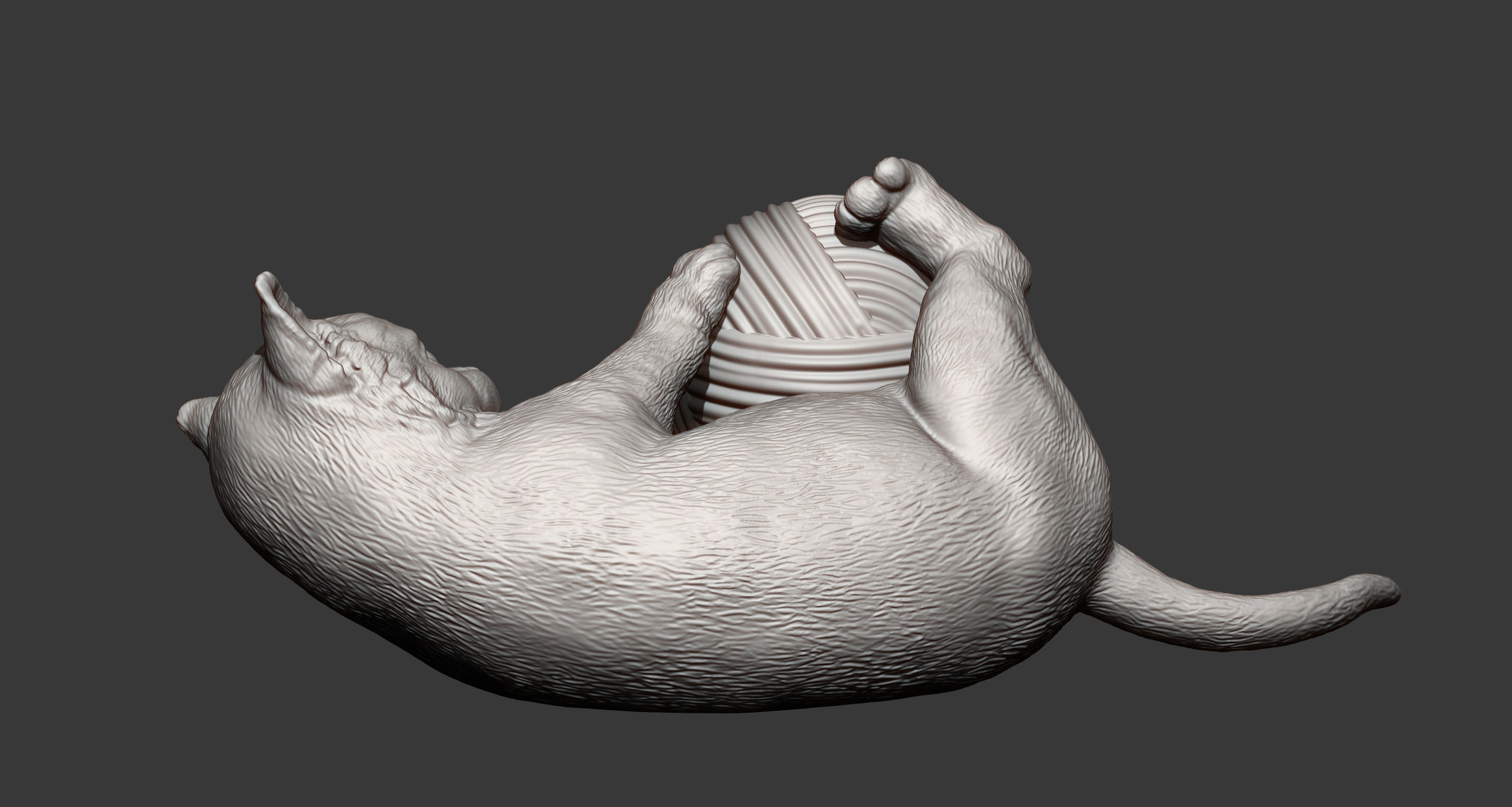 kitten playing 3D print model_3