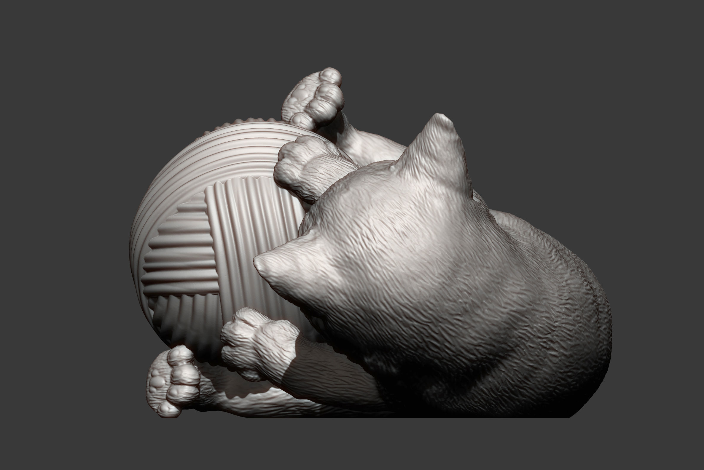 kitten playing 3D print model_14