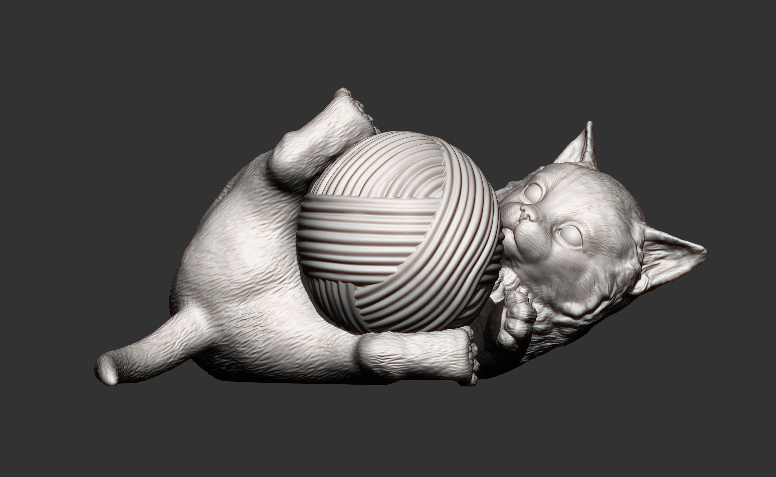 kitten playing 3D print model_6