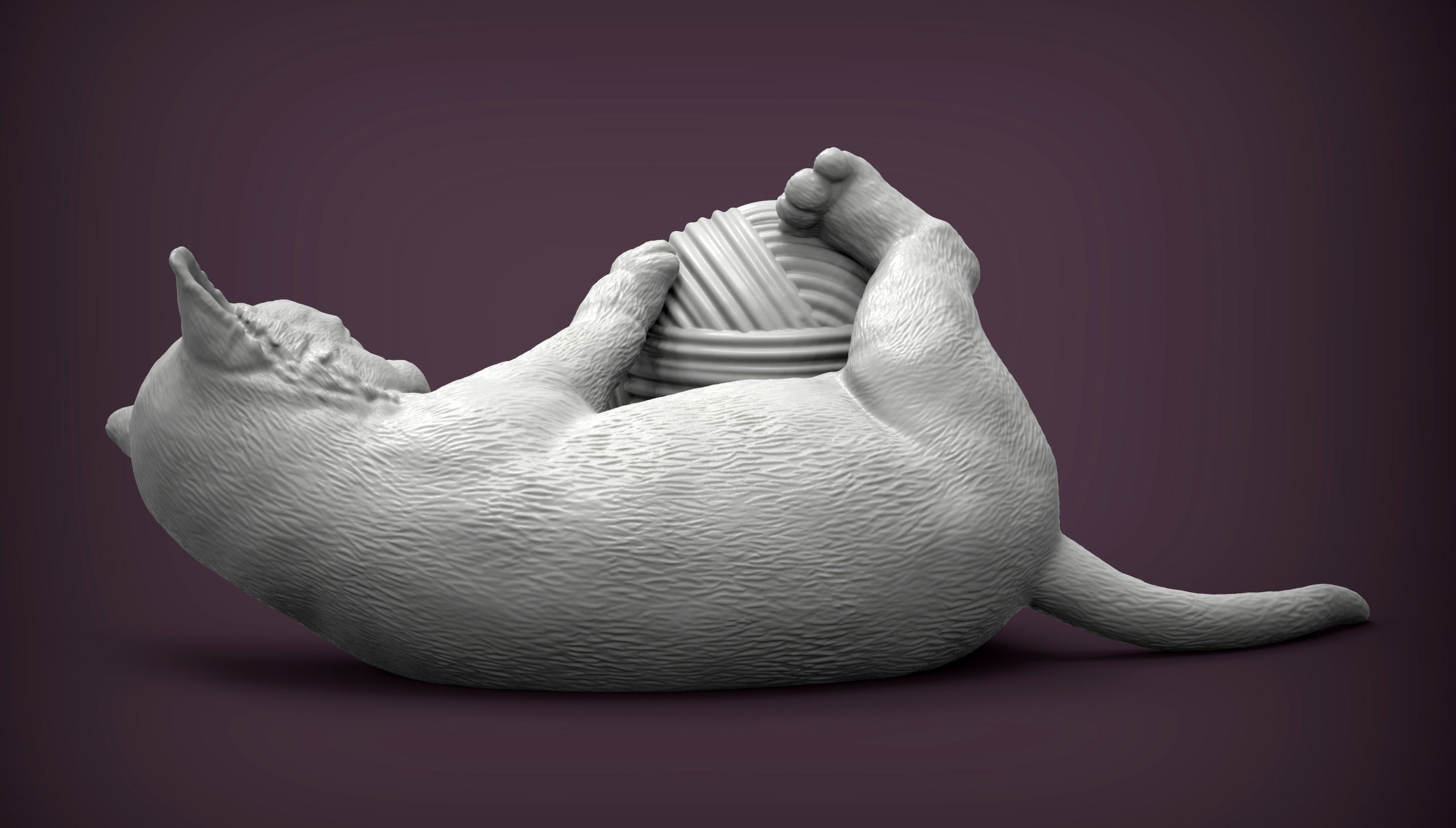 kitten playing 3D print model_10