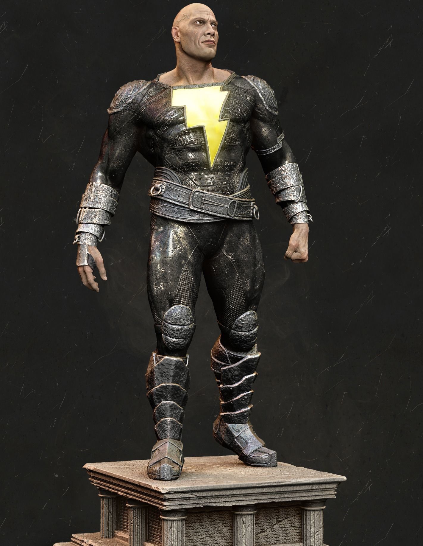 Black Adam Statue 3D print model_2