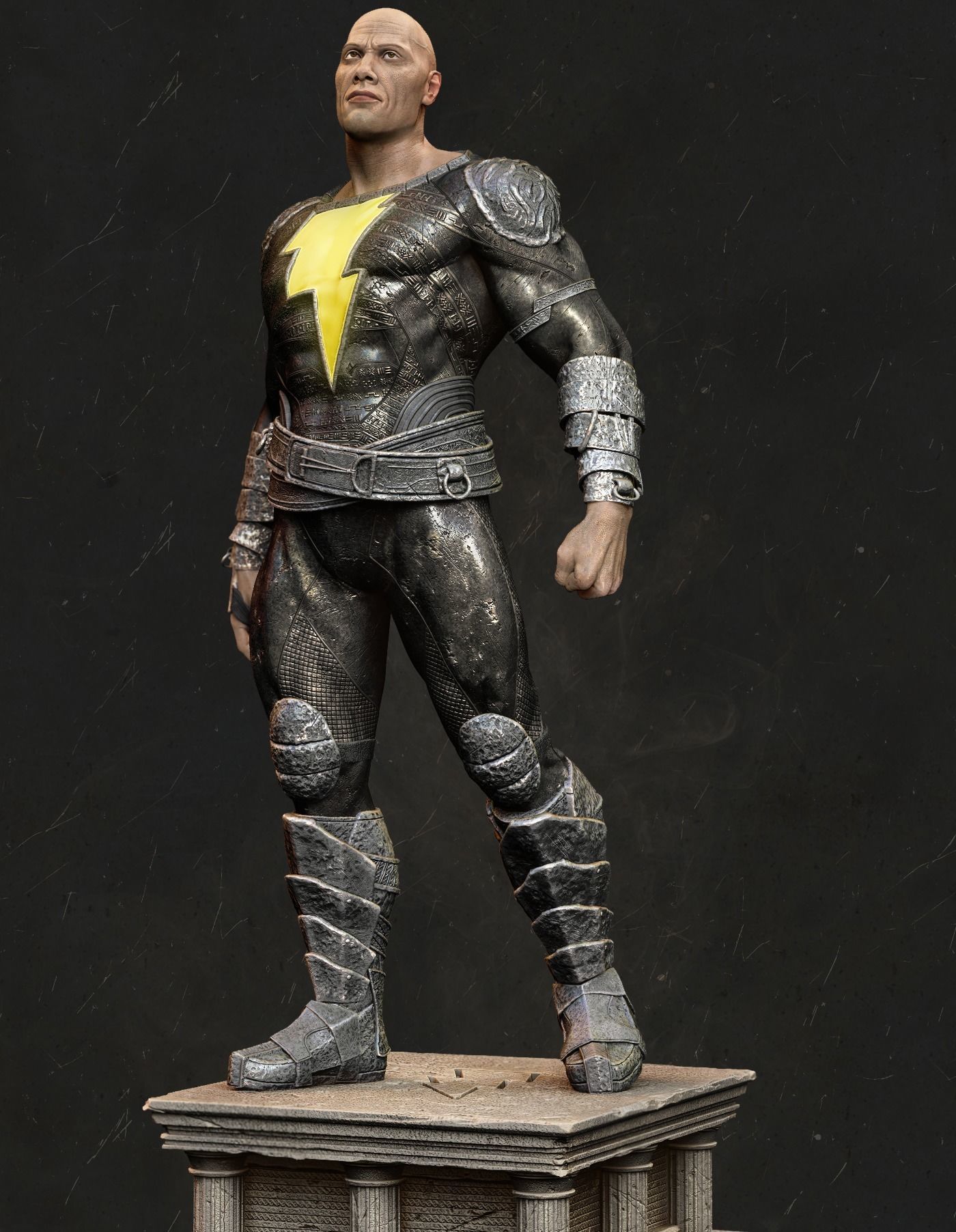 Black Adam Statue 3D print model_3